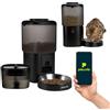 Peluvio FEAST Distributore Automatico Cibo Gatti con WiFi e Videocamera, Dispenser Crocchette Gatto 4,5 L con Ciotola, Porzioni Programmate, Fontana 2,5 L, Distributore Automatico Cibo Cani (Nero)