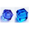 rogem54 280 KT Brasiliano Blu Scuro & Luce Topazio Blu Cubo Certificato Paio Loose Gemma
