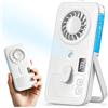 Otlonpe Mini ventilatore nebulizzatore portatile, piccolo ventilatore portatile ricaricabile con nebbia d'acqua, 4 velocità, display LED, supporto pieghevole, raffreddamento personale per viaggi
