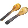Angoily 2 Pz Cucchiai in Corno, Cucchiaio Da Cucina, Cucchiai Di Uova Di Corno, Cucchiaio Da Portata per Spezie, Sale, Zucchero, Marmellata, Dessert