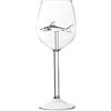 Leisurealeaneag Bicchieri da vino trasparenti a forma di squalo, 300 ml, per Natale e compleanno