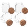 Angoily 4 Bottiglie di Vetro Trasparente da 50 Ml Tappo di Sughero Morbido Mini Barattoli Chiusura Ermetica per Decorazioni Fai da Te Bomboniere Matrimonio e Regali Creativi