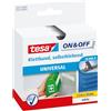 Tesa On & Off Nastro Autoadesivo Universale - Nastro Adesivo a Strappo per il Fissaggio Veloce di Oggetti Domestici Leggeri - Bianco, 2 cm x 250 cm