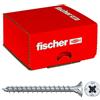 Fischer PowerFast II Viti Legno Truciolari Pozi CZF 4,0x50 Filetto totale, Testa svasata piana, Rivestimento in Cera, 200 Pz