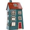 Shudehill Giftware Portacandele in ceramica con villaggio in ceramica dai colori vivaci, bellissimo regalo di inaugurazione della casa, ornamento per la casa, portacandele (blu/blu scuro)