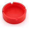 SunEast, posacenere per sigarette, rotondo, in silicone, resistente al calore, resistente al calore, con 4 fessure, contenitore portatile per ceneri antivento per esterni o casa, rosso