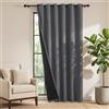 PONY DANCE Tende Camera da Letto Oscuranti con Anelli Pannelli Divisori 1 Pezzo L 200 x A 210 cm Tenda Termica Isolante Freddo e Caldo Blackout Curtain Pesanti, Grigio