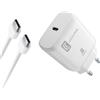 Cellularline Super Fast Charger Kit Caricabatterie 25W - USB-C to USB-C Bianco