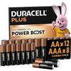 DURACELL Batterie Plus AA & AAA (Confezione combinata da 20) - Con POWER BOOST Actives - 0% di plastica nella confezione - Garanzia di 10 anni nell'ambiente di stoccaggio - MN150/ MN2400