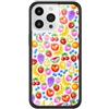 Wildflower Custodie - Tutti Fruity Case, compatibile con Apple iPhone 15 Pro Max | Bianco, alla moda, frutta, bacche, giallo - Paraurti protettivo nero, certificato Test di caduta da 1,2 m, donne di
