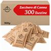 Food Bites Zucchero di Canna 300 Bustine Monodose da 3g per Caffè, Tisane e Thè - 300 Bustine Zucchero Monodose ideale per Ufficio, Bar e Ristoranti