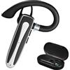 PartyKindom Auricolare Monoauricolare Sportivo con Gancio in Abs, Autonomia Lunga con Custodia di Ricarica da 140mah, Compatibile con Cellulari per Esercizio e Attività Sportive