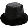 Kalttoy Cappelli Panama invernali in finta pelle pieghevole da donna cappello da esterno da uomo in poliuretano tinta unita pescatore per le donne antivento tinta unita unisex peluche finto tenere al