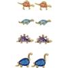 VALICLUD Orecchini a Perno con Piccoli Dinosauri Cartoon 18k Placcati Set 4 Paia Accessori Creativi per Ragazze Feste e Regali