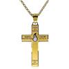 Generic MERCILIA MEISHILAI Croce cattolica del perdono Maria Julie Jahenny della Benedizione con protezione Santa Croce di perdono con fiamma smaltata bianca, collana con ciondolo a forma di crocifisso in