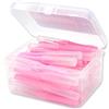 Suammiitstrieadea 40Pcs Spazzolino Interdentale Filo Interdentale Push-Pull Spazzole Denti Palmare Outdoor Strumento di Igiene Orale Domestico Vacanze Rosa 0.7mm