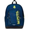 Invicta Jelek Zaino Scuola Superiori Ragazzo Ragazza, Tinta Unita, Grande, Scomparto PC, Tasca Borraccia, blu giallo