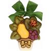 THUN, Formella Vasetto con Frutta e Coccinella in Ceramica e Nastro, Linea AbbracciAMI, Formella da Collezione, Idea Regalo per Natale, 12.9 x 15 x 4.1 cm