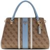 GUESS borsetta borsa a tracolla Noelle II Luxury Satchel Latte Logo/Light Blue marrone chiaro