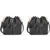 Paowsietiviity Secchiello Borsa a tracolla con coulisse Borsa Borsetta Piccola Shopping Verde 22x11x19 cm, Set da 2 (nero, 22 x 11 x 19 cm), 22x11x19 cm