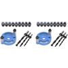 Feriuzymix Set di 2 tasselli verticali autocentranti 6/8/10 mm per lavori artigianali falegnami e falegnami, blu