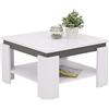Hela Tische, Tim - Tavolino quadrato da divano, materiale a base di legno rivestito in melammina, bordo colorato, bianco/antracite, 68 x 68 x 41 cm
