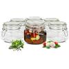 Sendez 6 vasetti in vetro per conserve da 500 ml, con chiusura a leva, 2 - 12 pezzi, rettangolari