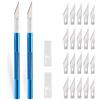 2 Pezzi Cutter Precisione Con 20 Lame, Coltello Artigianale, Coltello Hobby, Col