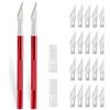 2 Pezzi Cutter Precisione Con 20 Lame, Coltello Artigianale, Coltello Hobby, Col