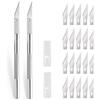 2 Pezzi Cutter Precisione Con 20 Lame, Coltello Artigianale, Coltello Hobby, Col