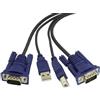 Ruilogod KVM Switch 15 Pin VGA maschio a maschio USB cavo A/B Cable 1.15m Lungo