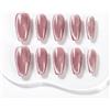 Sun&Beam Nails Unghie Finte Fatte a Mano Media Lunghezza Ballerina da Applicare in Design Magnetico Rosa con Adesivi 10 Pezzi (#089 M)