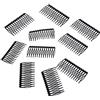 Wdfnexalai Fermaglio per capelli in metallo, 14 denti, 7,5 x 4 cm, 10 pezzi, colore: nero