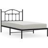 vidaXL Struttura letto con testiera in metallo nero 100x190 cm