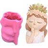 Pomurom Stampi in Silicone per Vasi di Fiori, Stampi in Silicone a Forma di Ragazza 3D per Argilla Epossidica Resina Cemento, Fai da Te Arte Craft Portapenne Decorazione Casa