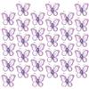 Hemobllo 60 Farfalle Decorazione Murale 3D in Metallo e Tessuto Viola, Applicabile per Centrotavola e Decorazioni per Matrimoni, Artigianato Creativo e Decorativo