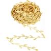 DOPENSPI Nastro da regalo, 20 m, con foglie, colore oro, idea regalo, stelle filanti, piante artificiali, viti artificiali con foglia, decorazione per matrimoni, decorazioni fai da te, matrimoni