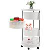 BZYFJB Carrello da cucina mobile a 4 livelli, cestino girevole a 360°, 5 ruote per mobilità, per cucina e campeggio, con cesti a rete incassati