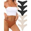 tichers - Perizoma Senza Cuciture da Donna, Taglio a V, Invisibili, Elasticizzati e Traspiranti, Mutandine Sexy, Confezione da 6 Pezzi, Small