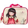 SANTORO TIME TO FLY ASTUCCIO PER COSMETICI GRANDE ROSSO STAMPA CON LETTERE