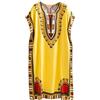 Paowsietiviity Abito da donna alla moda da spiaggia, vacanza, boho, elegante, etnico, tunica larga, colore giallo, Giallo, 40