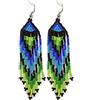Weavish Orecchini pendenti lunghi con perline - Boho Nativi fatti a mano con perline e nappe, orecchini bohémien grandi con perline pendenti da donna, Free size, c/z perline di vetro 11/0, c/z perline