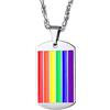 Bandmax LGBT Gay Pride Arcobaleno Rainbow Collana Uomo Donna, 01 Stile Militare Collana Pendente, Argento Ciondoli Per Collane LGBT Accessori, Idee Regalo per Coppia