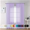 Chyhomenyc Tende velate lilla lunghe 213 cm, 2 pannelli, filtrano la luce, in morbido voile arioso, con tasca per asta, tende trasparenti per camera da letto e soggiorno, ognuna 106 x 213 cm