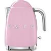 Smeg, Bollitore Elettrico KLF03PKEU 1,7 L, Filtro Anticalcare Lavabile, Autospegnimento di Sicurezza, Indicatore Livello di Acqua, Base Antiscivolo e Avvolgicavo Integrato, Potenza 2400W, Rosa