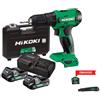 HIKOKI DV18DA Trapano Avvitatore con percussione 18V. con 2 Batterie BSL1820M + carica batterie UC18YKSL + 1 Valigetta. In omaggio 1 flessometro 3 m. +cutter in metallo 9 mm