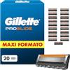 Gillette Fusion 5 Proglide, 20 Lamette Fusion 5 Proglide di Ricambio per Rasoio Barba Uomo con Nuova Lubrificazione Everglide per una Profondità e Comfort Incredibili, Lama Barba Uomo