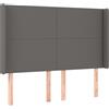 vidaXL Testiera con orecchie Grigio 147x16x118/128 cm Pelle finta