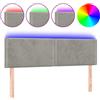 vidaXL Testiera LED Grigio chiaro 144x5x78/88 cm Velluto