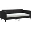 vidaXL Divano letto con materasso Nero 90x190 cm Tessuto
